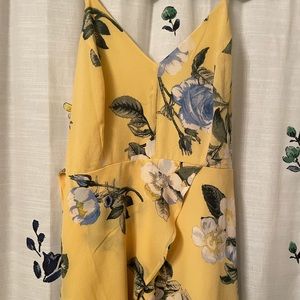 Yellow And Blue Floral Mini Sundress